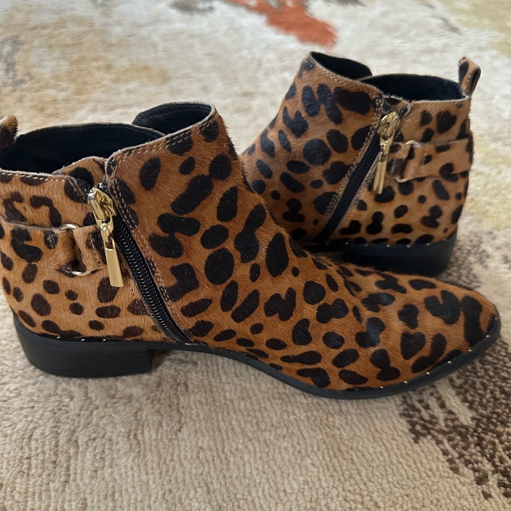 WOW EXCELLENT STEVEN BY STEVE MADDEN LEOPARD PRINT ANKLE BOOTS SHOES 8 - Picture 6 of 10